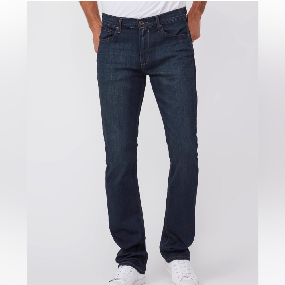 PAIGE Slim Straight Jeans - Dark Indigo - Buttery Smooth - Hemmed ~30.5” Inseam